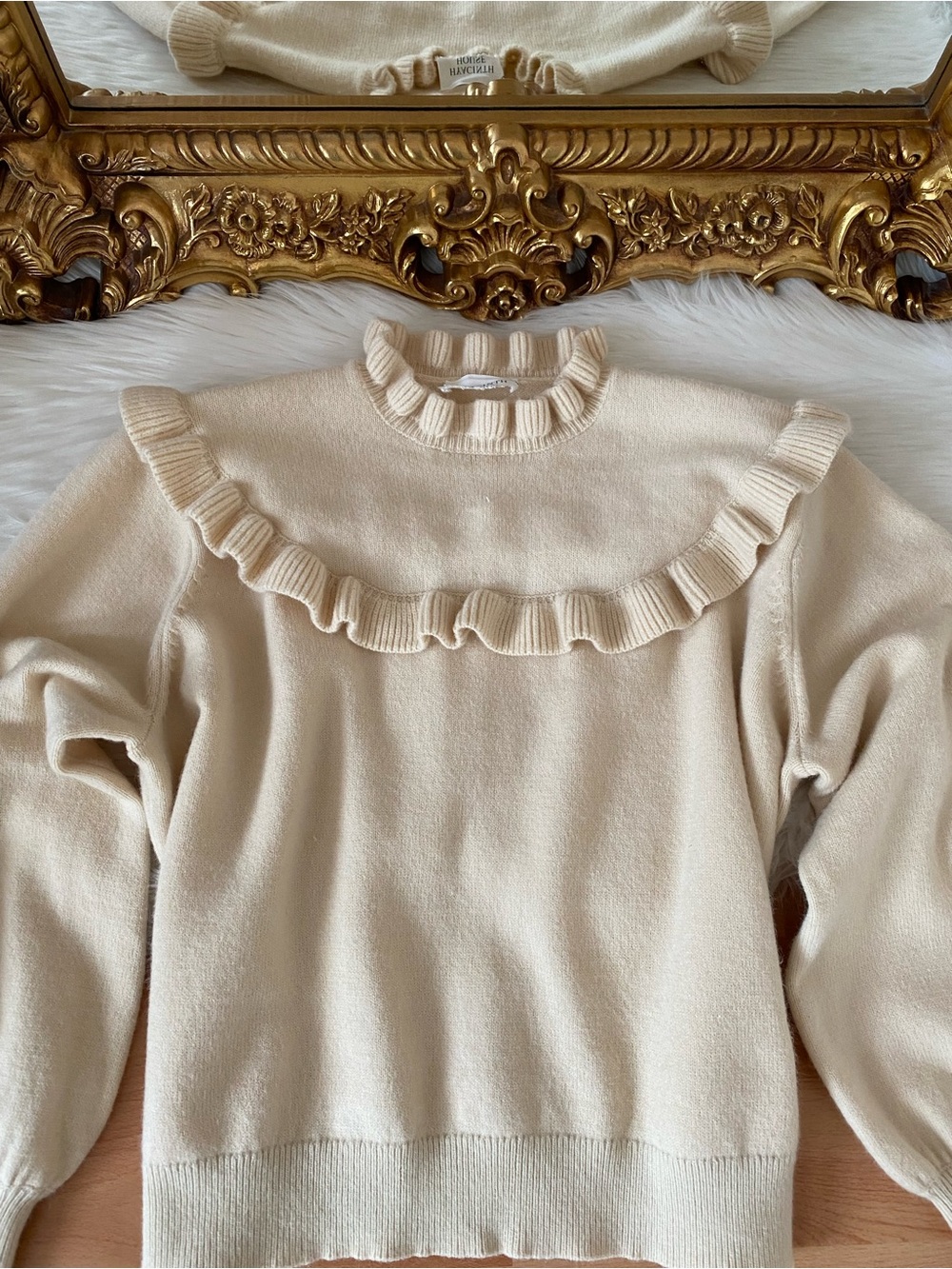 Hyacinth House Ramona Frilled Cream Sweater - Picture 3 of 14